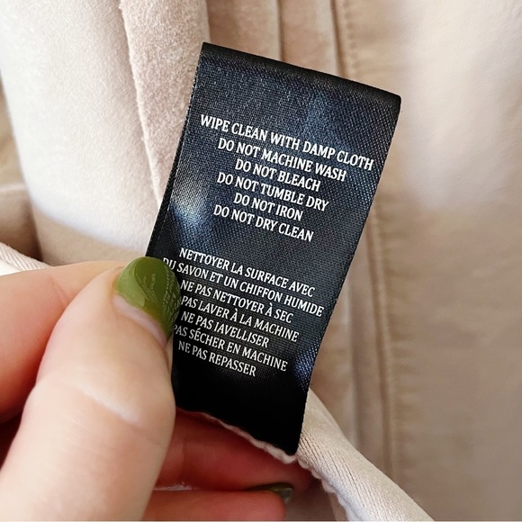 Blank NYC Soft Pink Faux Leather Suede Moto Jack Full Zip Size Small - Picture 10 of 10